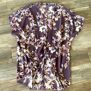 Medium Purple Floral Chiffon Kimono